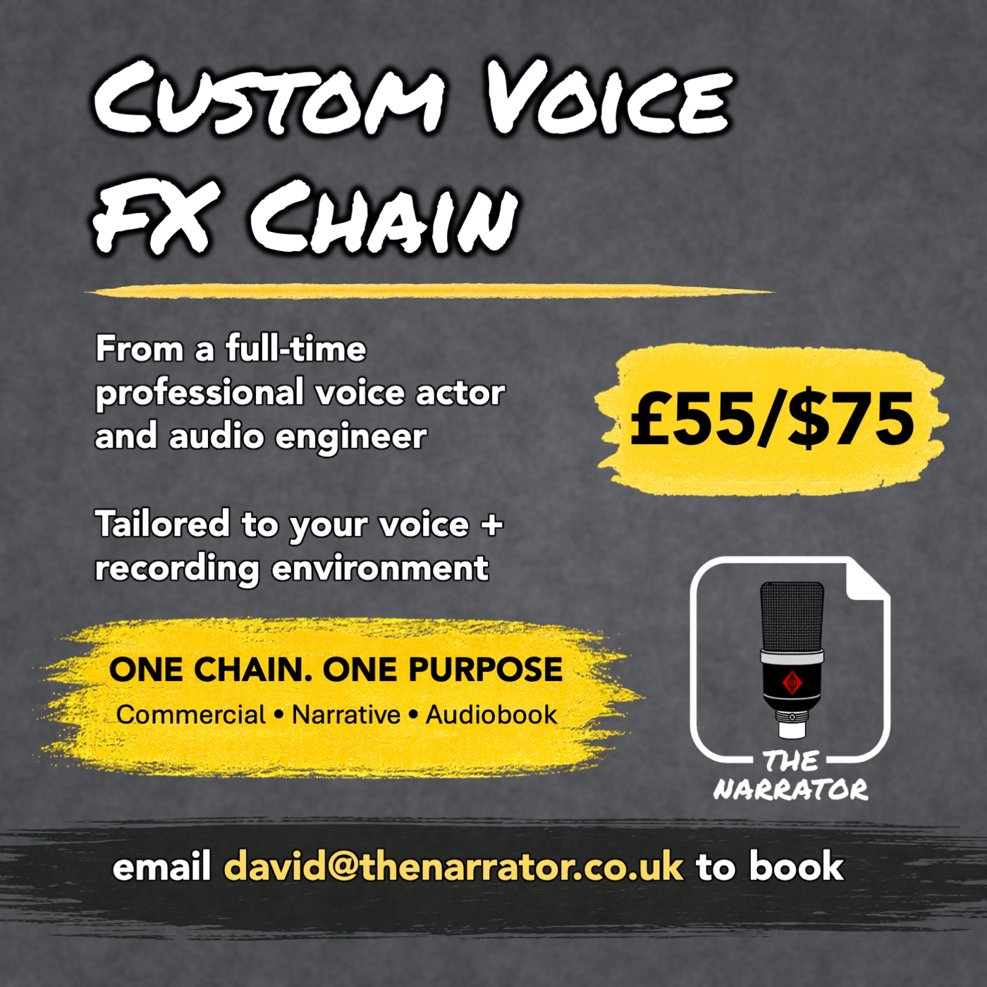 Custom voice FX chain service flyer